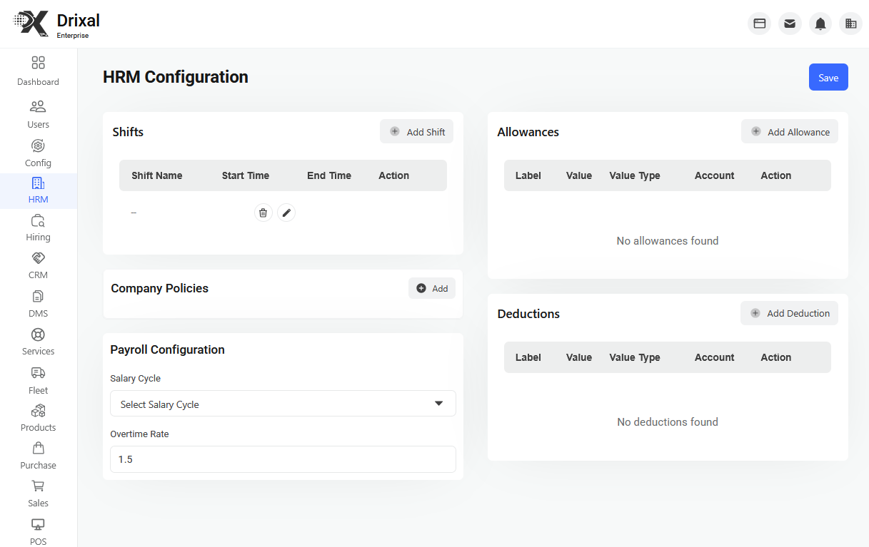 Customizable HR System Settings